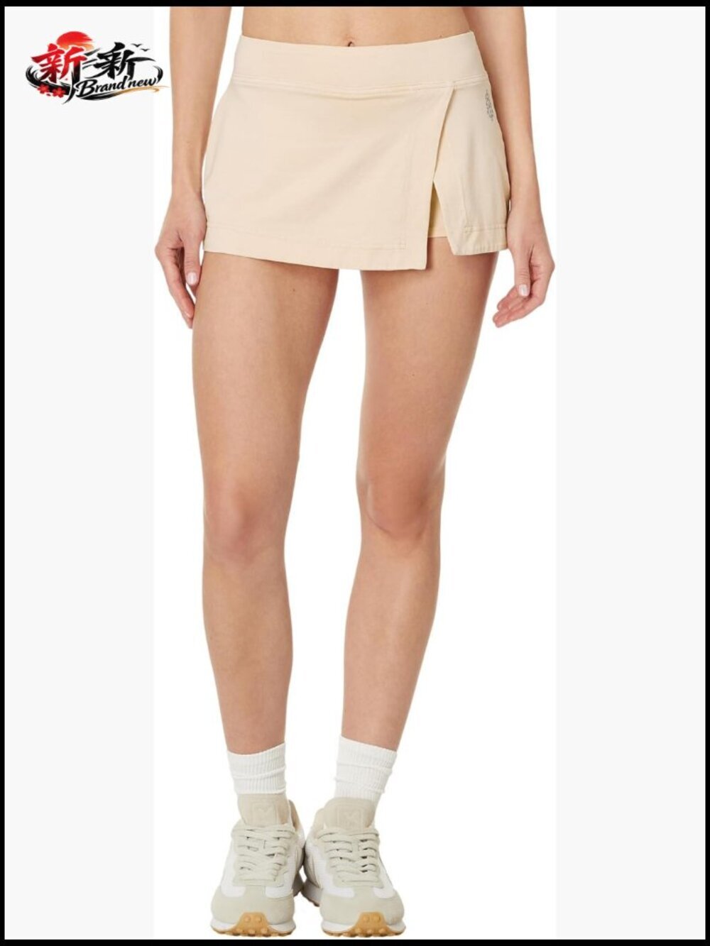 Mini Skort with Built-in Shorts, Lightweight Cotton Spandex, Mid-Rise, Elastic